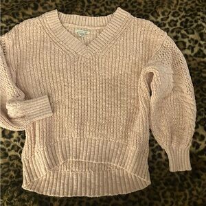 American Eagle pink knit V-neck pullover sweater-xs
